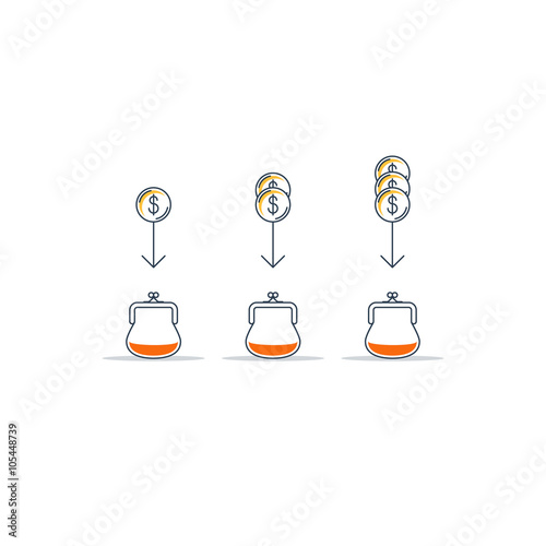 Different income. Savings account