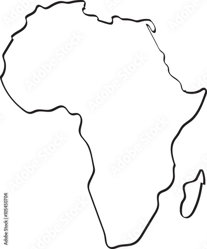 Freehand sketch Africa map on white background. Vector illustration.
