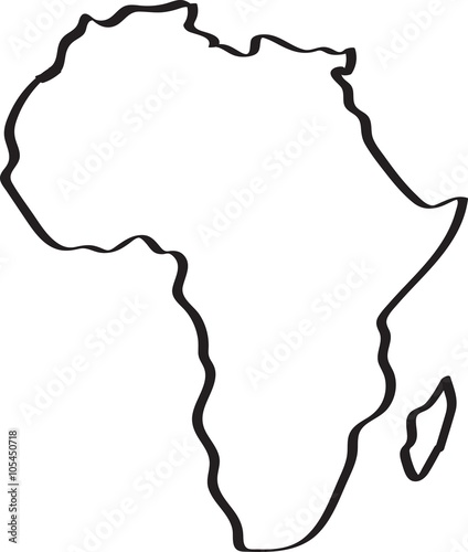 Freehand sketch Africa map on white background. Vector illustration.