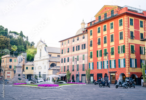 buildings in the city centre of Chiavari, Italy photo