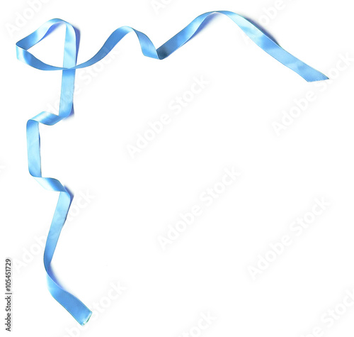 Blue ribbon, isolated on White