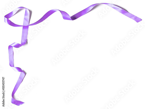 Purple ribbon, isolated on White