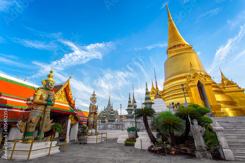 Sticker Wat Phra Kaew Ancient temple in bangkok Thailand