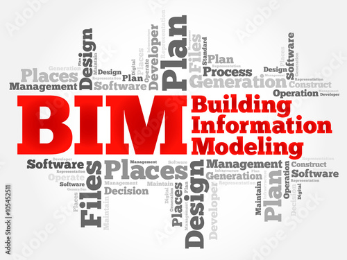 BIM - building information modeling word cloud, business concept