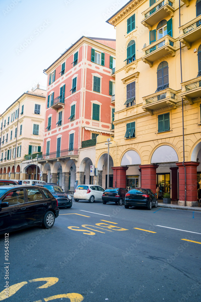  the buildings in the city centre of Chiavari, Italy


