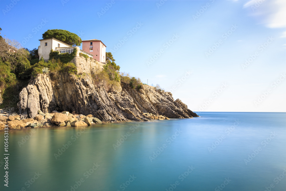 Oceanfront houses on in Nervi Italy