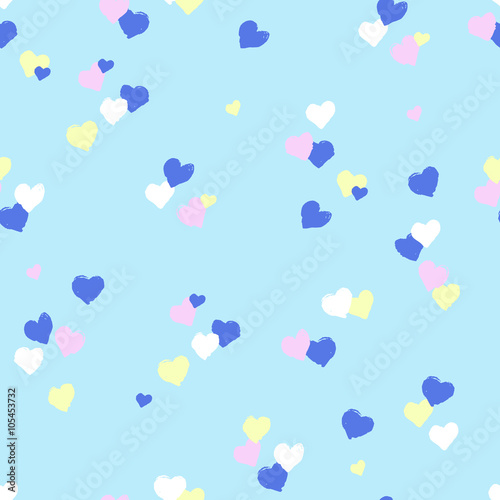 Seamless pattern with hand drawn hearts.  Repeat cover for Valentines day, wr...