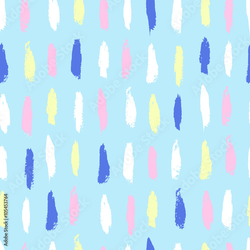 Abstract vector seamless pattern, hand drawn bright background. Repeat colorf...