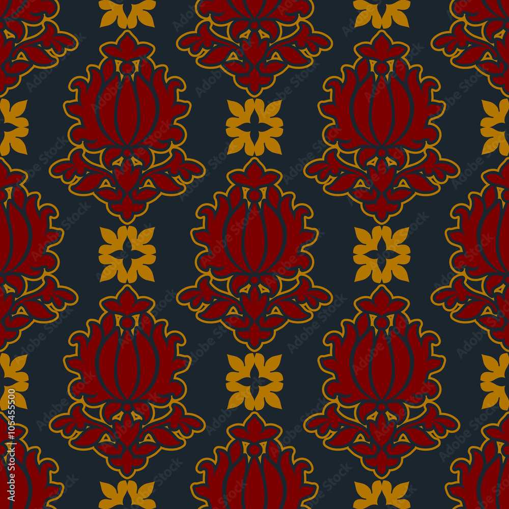 Damask beautiful background, floral red pattern Damask beautiful background, floral red pattern