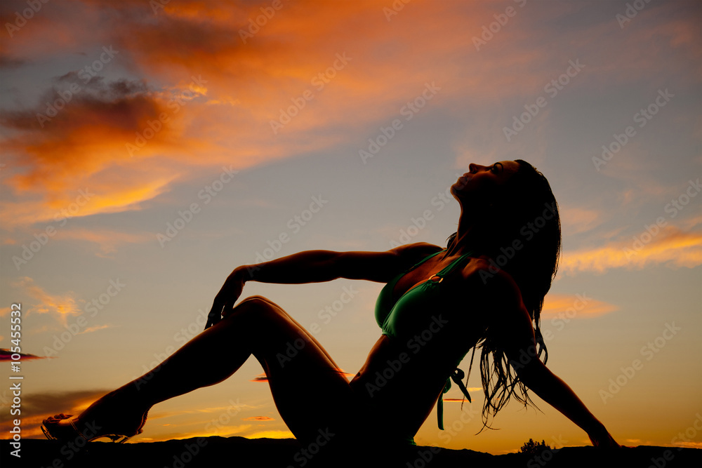 Silhouette Of Woman In Bikini Sit Back Hand Over Knee Stock Photo Adobe Stock Silhouette Of Woman In Bikini Sit Back Hand Over Knee Stock Photo Adobe Stock