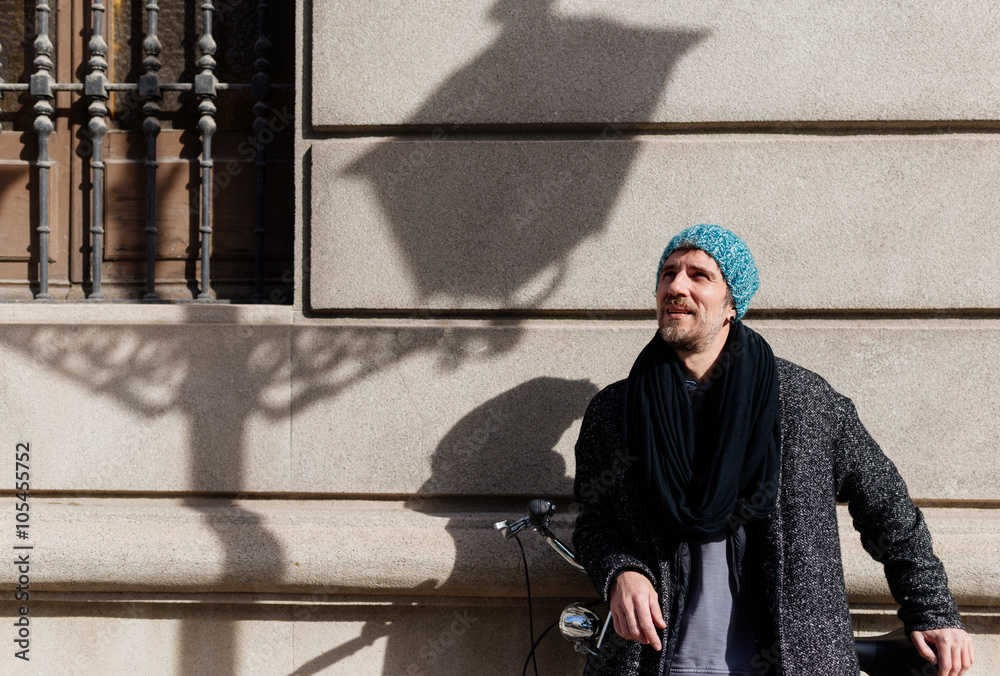 Handsome Man looking into the Sky Handsome Man looking into the Sky