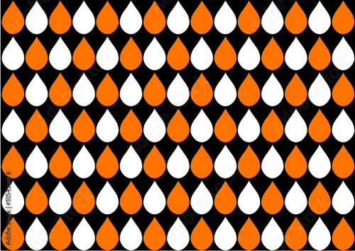 Orange White Drops Black Ba...