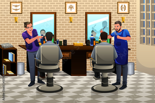 People Having Haircut