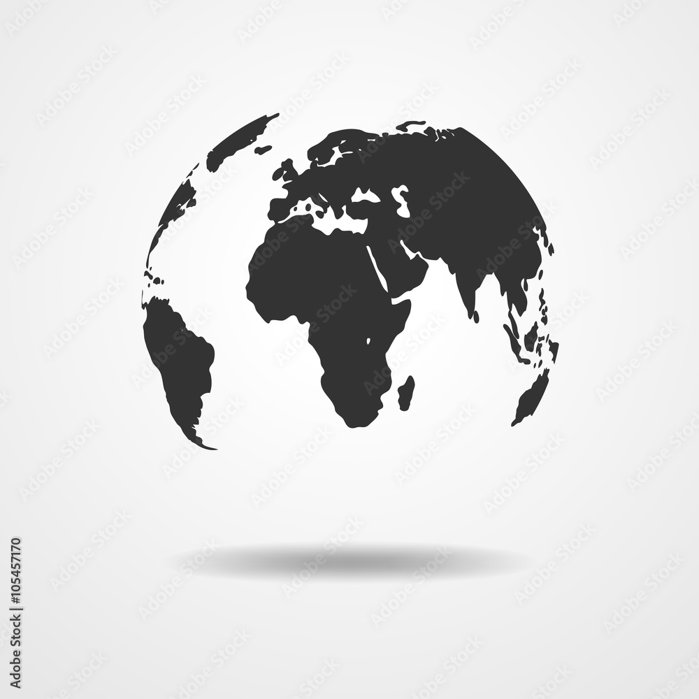 Naklejka premium Collection of icons Earth Globe - vector illustration.
