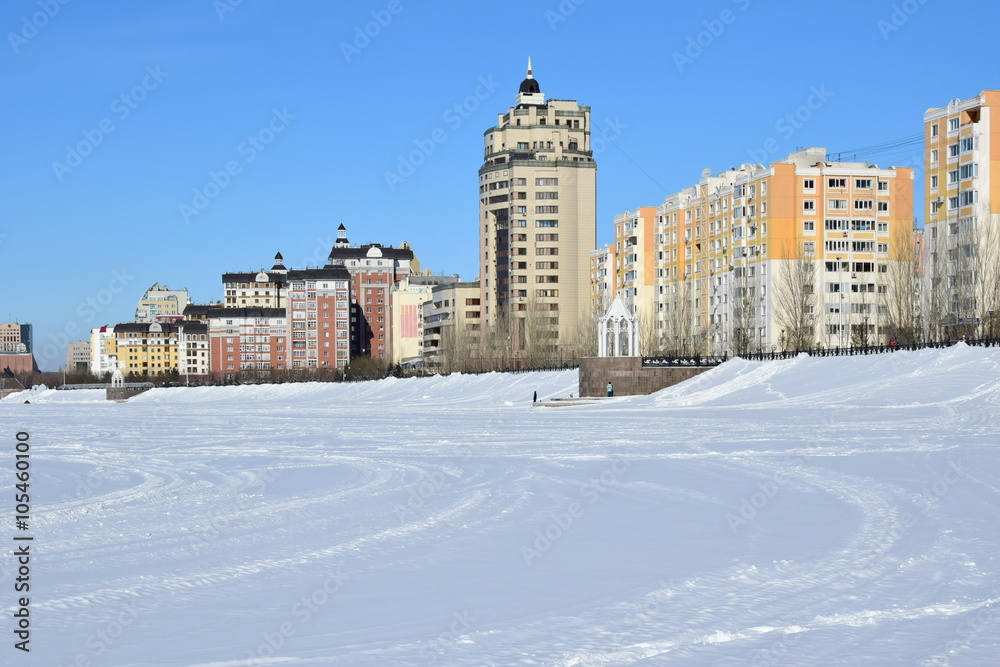View in Astana, Kazakhstan, in winter