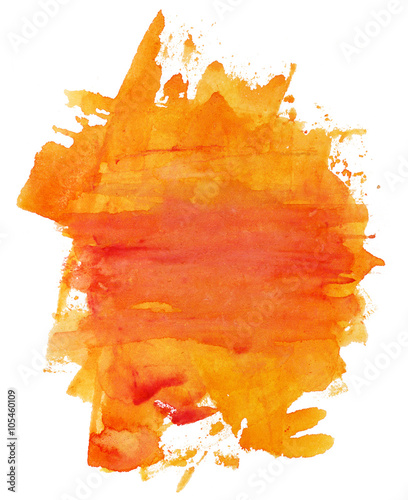 Abstract artistic bright orange watercolor background texture
