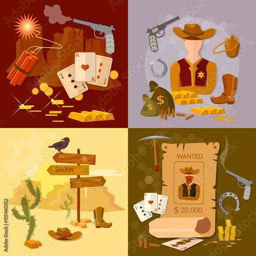 Wild west cowboy set western sheriff bandit 