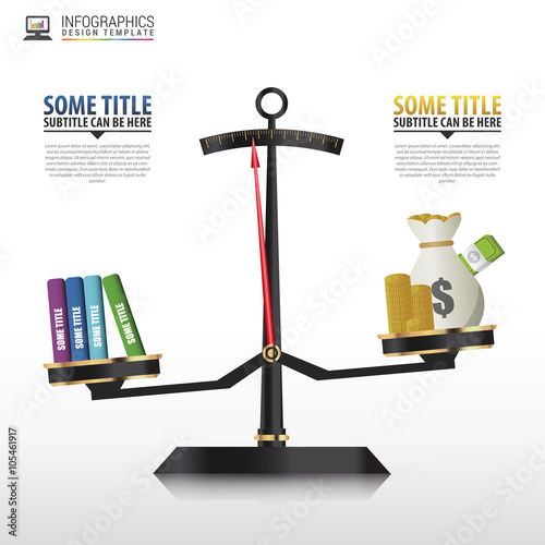 Business golden style price scale Infographics template. Vector
