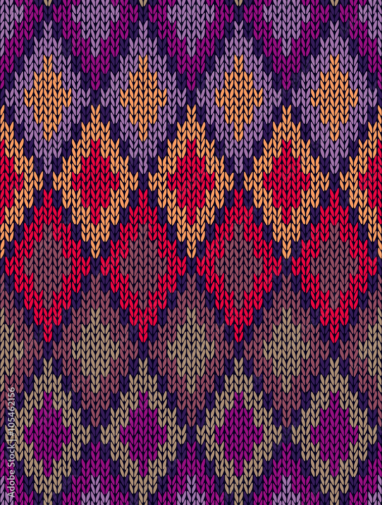 Style Seamless Color Knitted Ornament Pattern