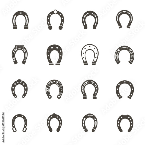 16 icons of horses' hooves Fototapet