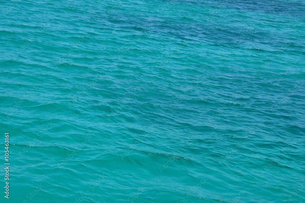 The turquoise color of the Atlantic ocean, Dominican Republic