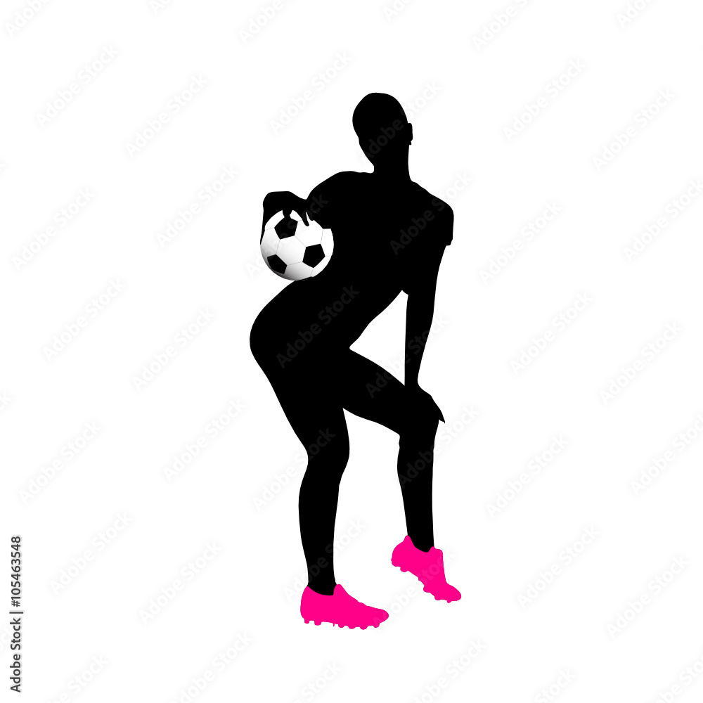 girl with football illustration girl with football illustration