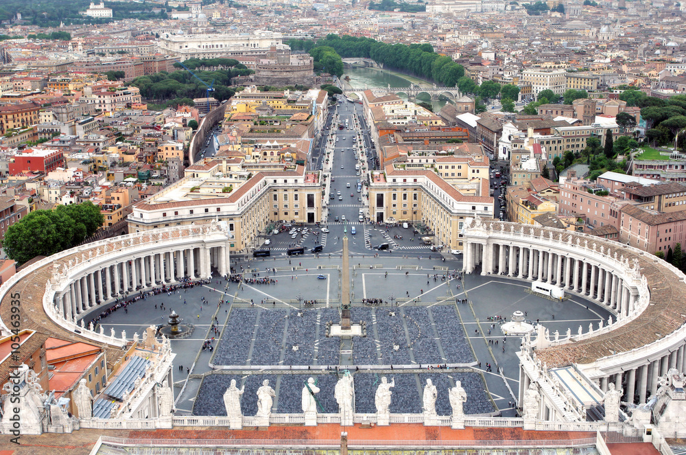 View of Saint Peter's Square, Vatican City, Rome, Italy