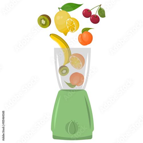 Illustration of blender with fruits