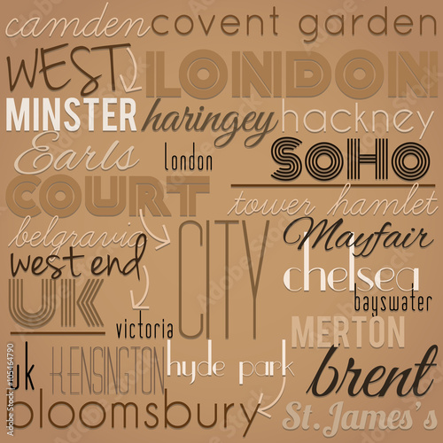 London retro vector background.