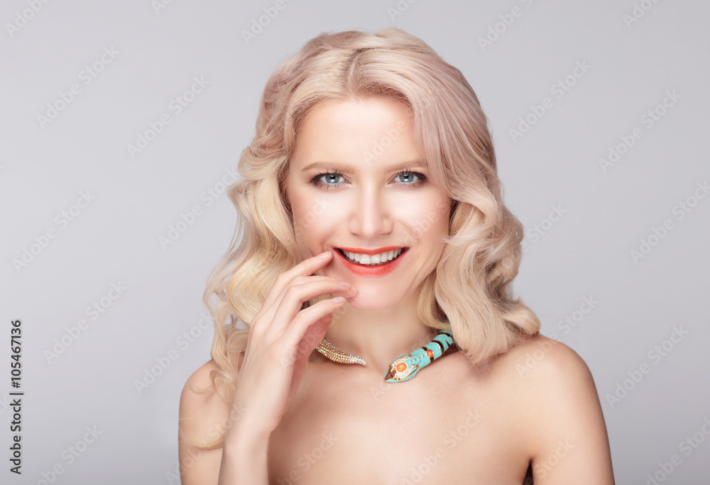 Portrait of pretty smiley model. Portrait of pretty smiley model.