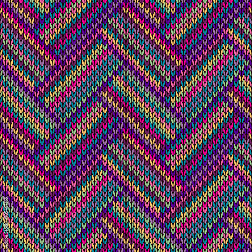 Multicolored Seamless Funny Knitted Pattern