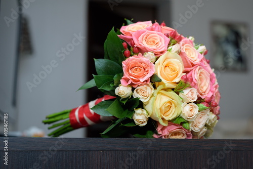 beautiful wedding bouquet from roses