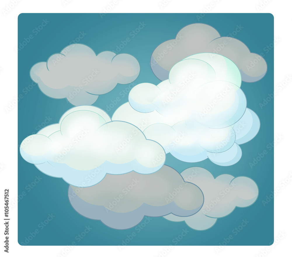 Cartoon scene with weather - cloudy - illustration for children Stock  Illustration | Adobe Stock