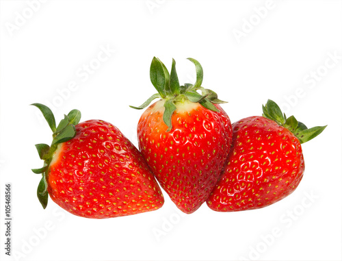 Three berries of strawberry