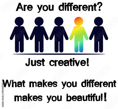 Design elements. Creative man. What makes you different makes you beautiful