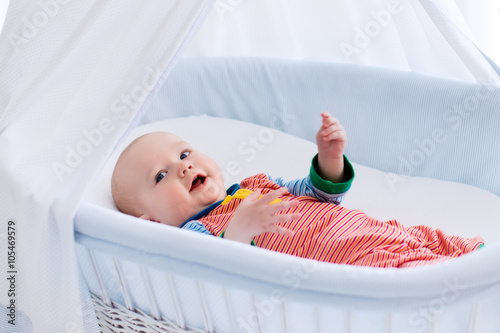 Photography Cute baby in white nursery