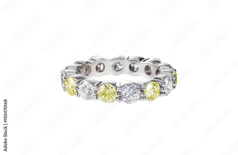 canary yellow diamond wedding band citrine ring isolated on white canary yellow diamond wedding band citrine ring isolated on white