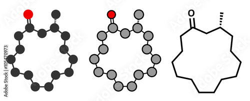 Muscone musk odor molecule. 