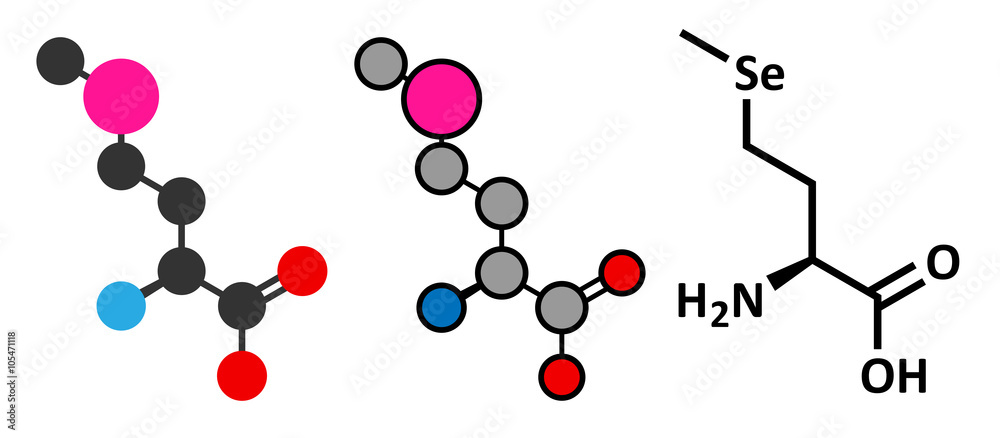 Selenomethionine amino acid molecule. 