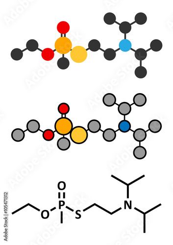 VX nerve agent molecule (chemical weapon). 
