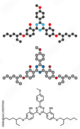 Bemotrizinol sunscreen molecule (UV filter).