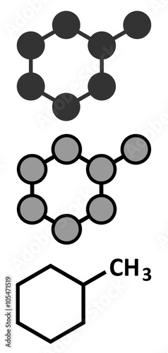 Methylcyclohexane solvent molecule.