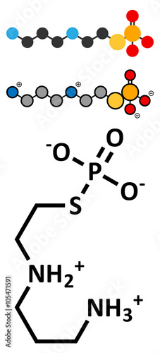 Amifostine cancer drug molecule.  photo