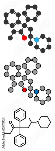 Dipipanone opioid analgesic drug molecule.