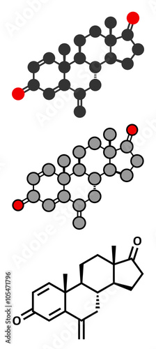 Exemestane breast cancer drug molecule (aromatase inhibitor).
