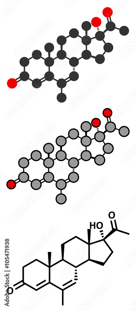 Megestrol molecule. 
