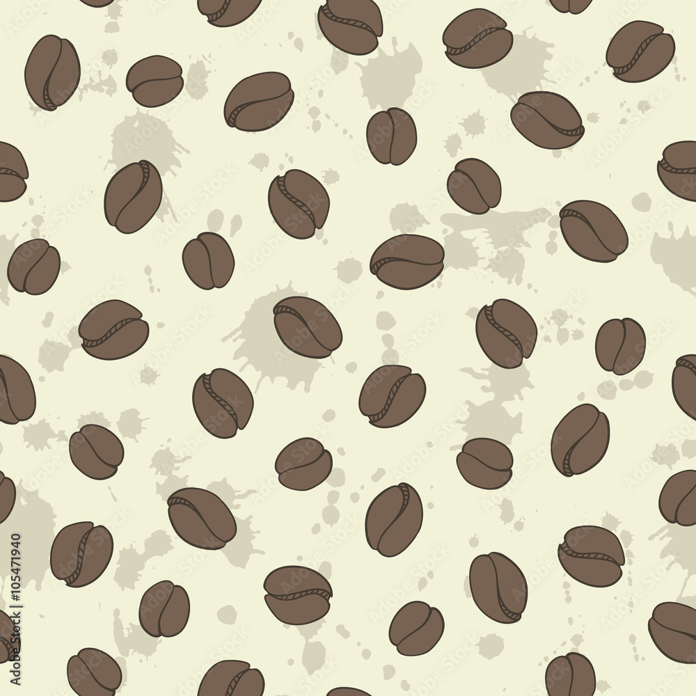 seamless vector pattern with coffee beans seamless vector pattern with coffee beans