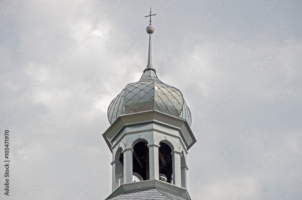 LIDZBARK WELSKI, POLAND - CIRCA AUGUST,2015 - Tower of church in Lidzbark Welski. LIDZBARK WELSKI, POLAND - CIRCA AUGUST,2015 - Tower of church in Lidzbark Welski.