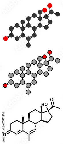 Megestrol molecule. 