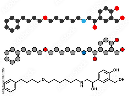 Salmeterol asthma drug molecule. photo